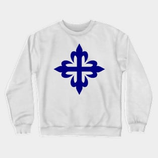 Flowered cross (navy blue) Crewneck Sweatshirt